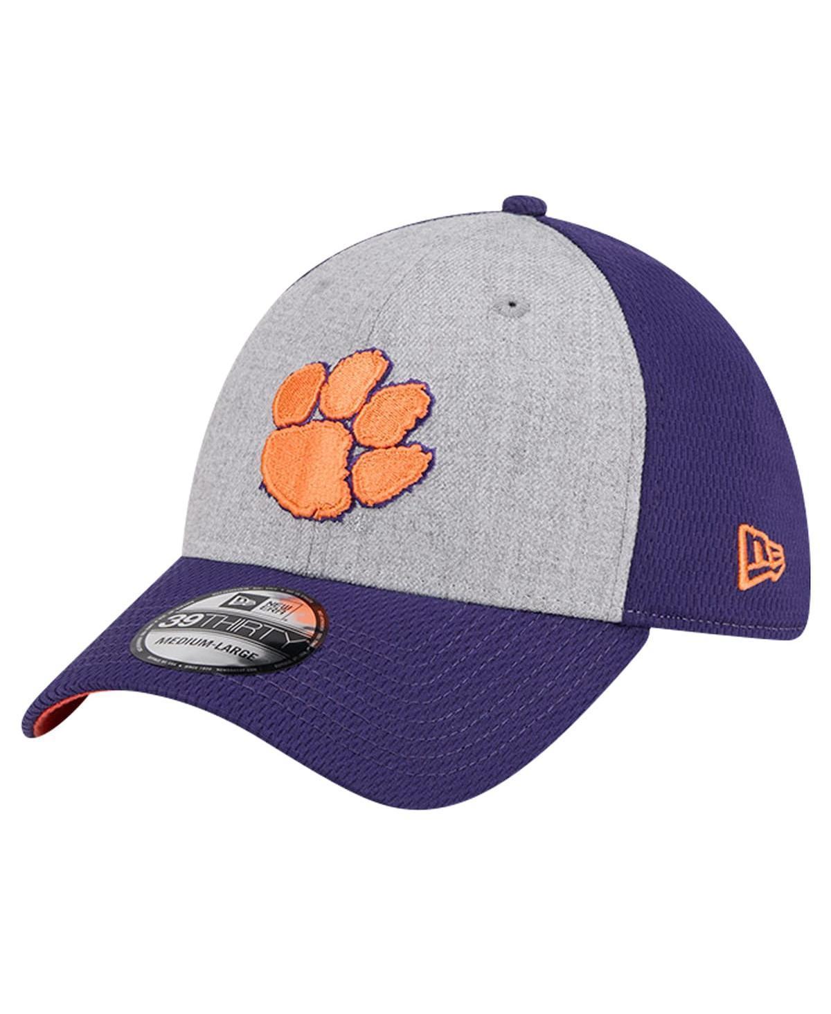 Mens New Era Heather Gray/Purple Clemson Tigers Two-Tone 39THIRTY Flex Hat Product Image