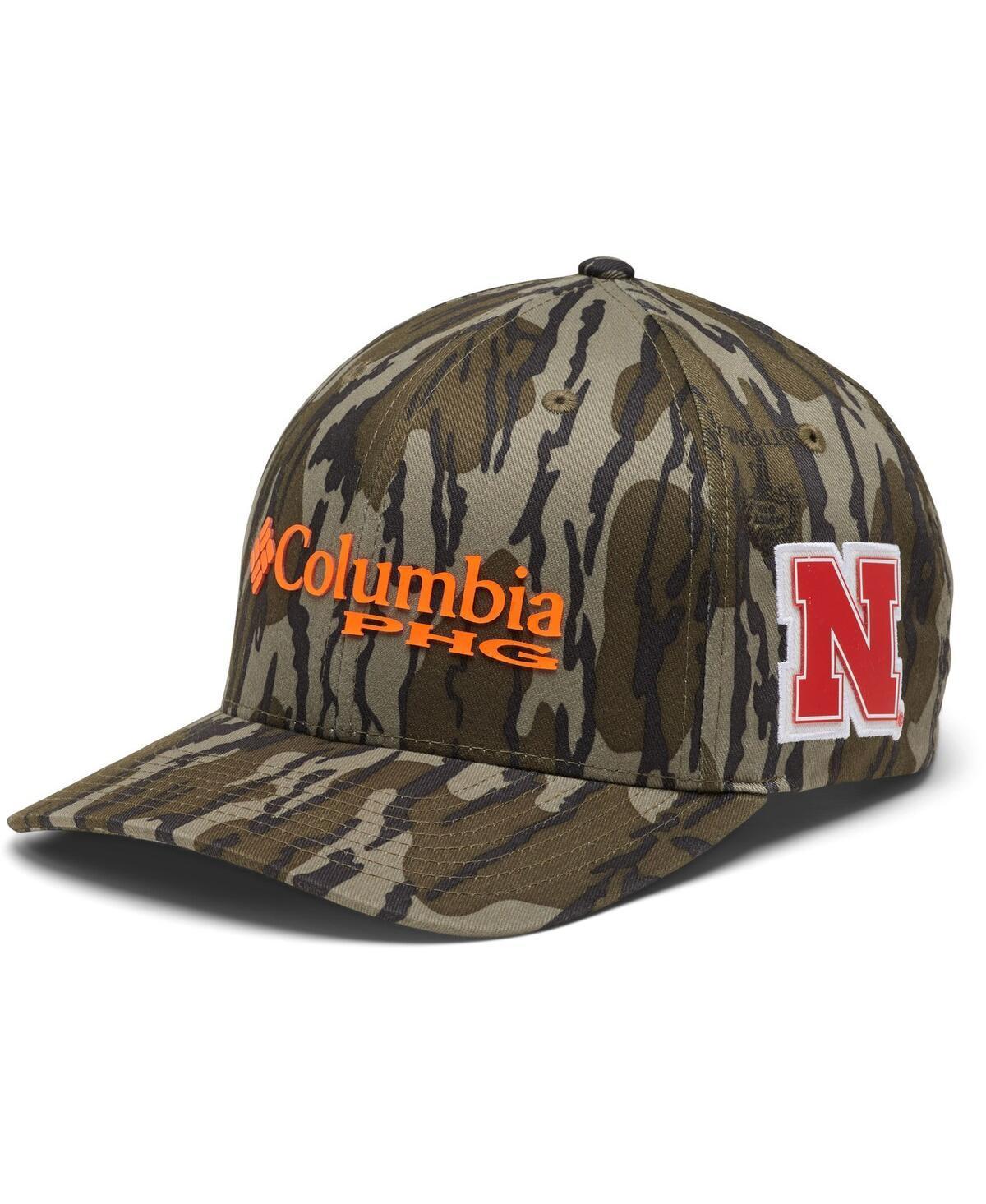 Mens Columbia Mossy Oak Camo Nebraska Huskers Bottomland Flex Hat Product Image