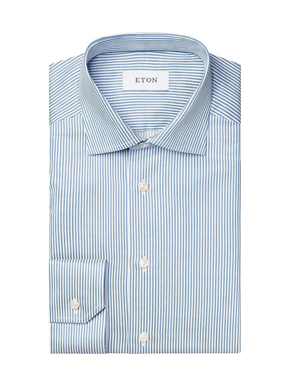 Mens Slim-Fit Striped Cotton Twill Shirt Product Image