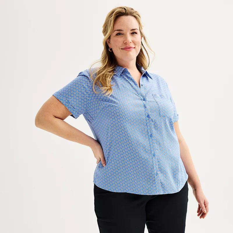 Plus Size Croft & Barrow Camp Shirt, Womens Product Image