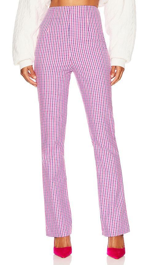 Lovers and Friends Torrance Pant in Pink Plaid Multi Product Image