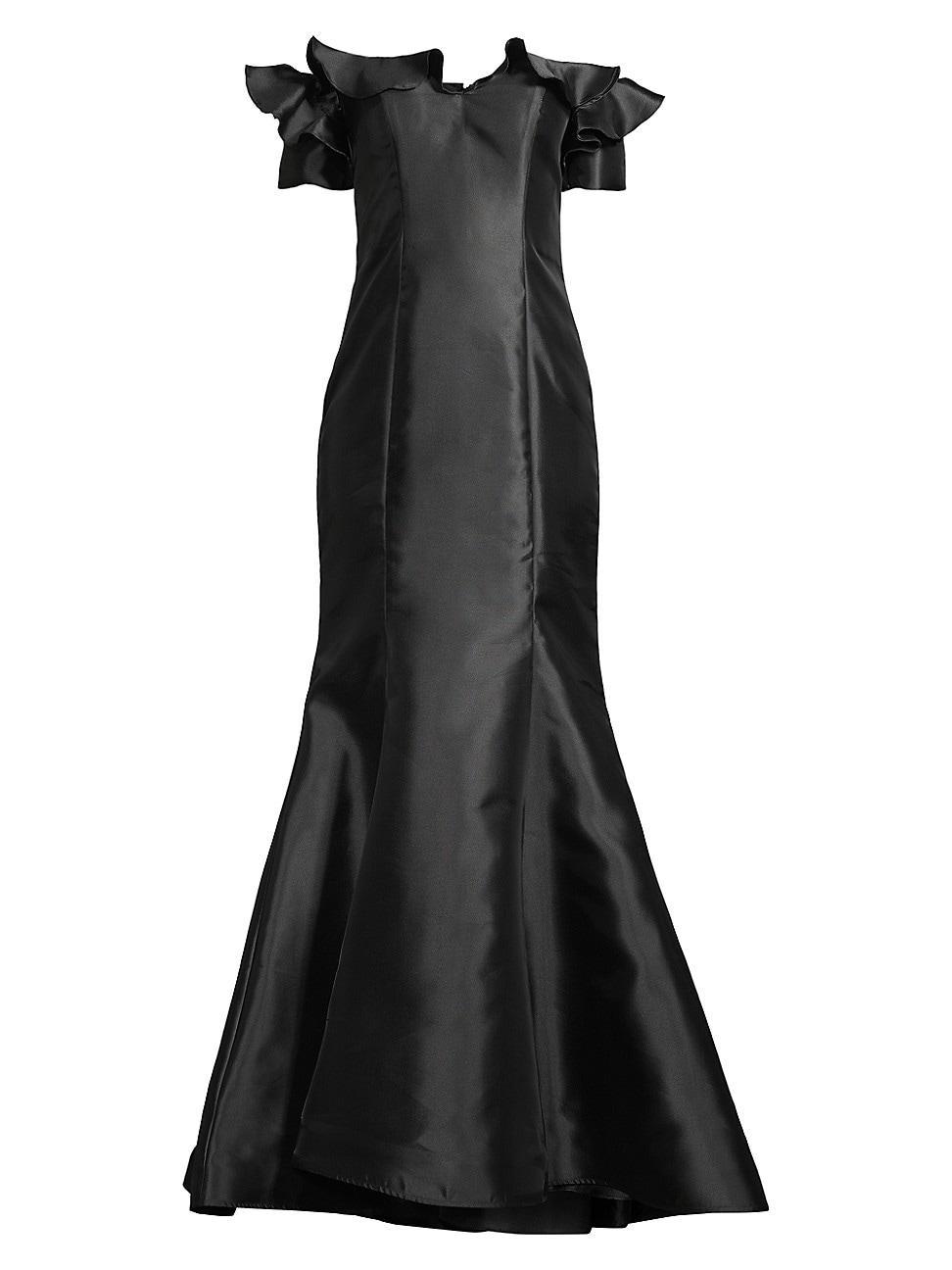 Womens Taffeta Off-the-Shoulder Trumpet Gown Product Image