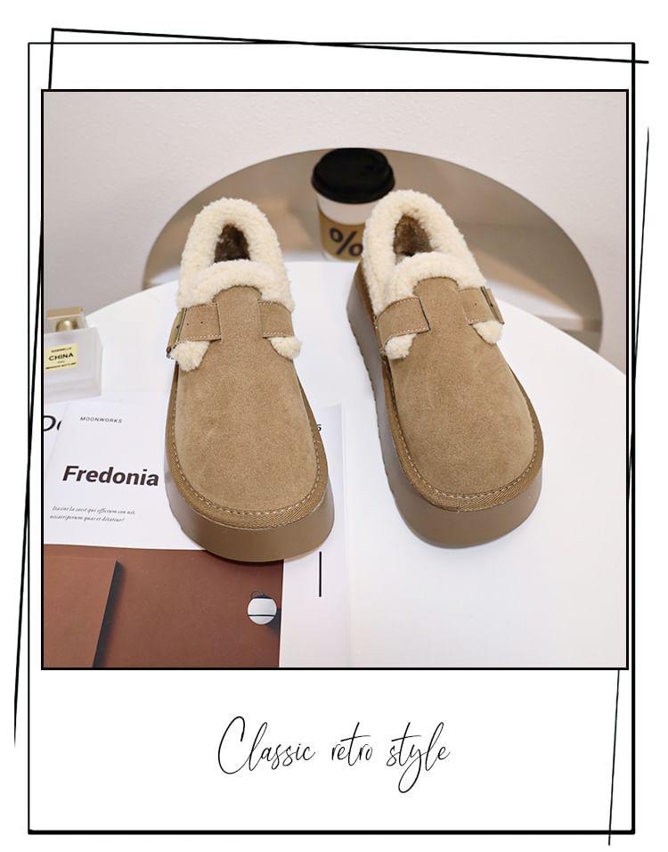 Platform Fleece-Lined Buckled Slip-Ons Product Image