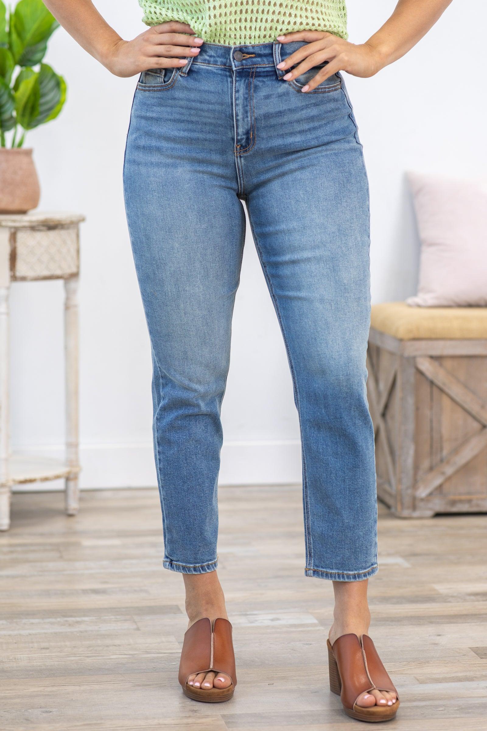 Cello Medium Wash High Rise Mom Jean Product Image