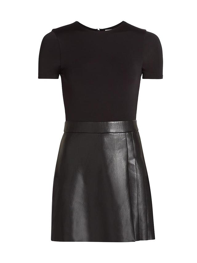 Womens Chara Faux Leather Pleated Minidress Product Image