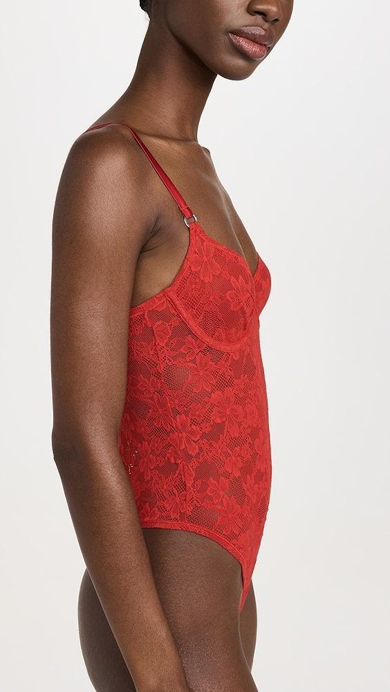 Fleur du Mal Le Stretch Lace Thong Bodysuit | Shopbop Product Image