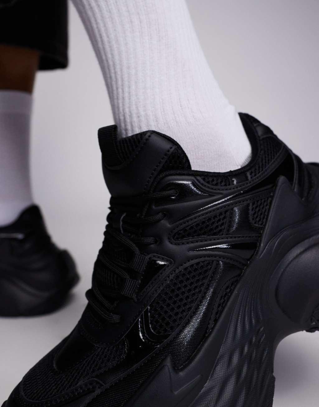 ASOS DESIGN sneakers in black with chunky sole Product Image