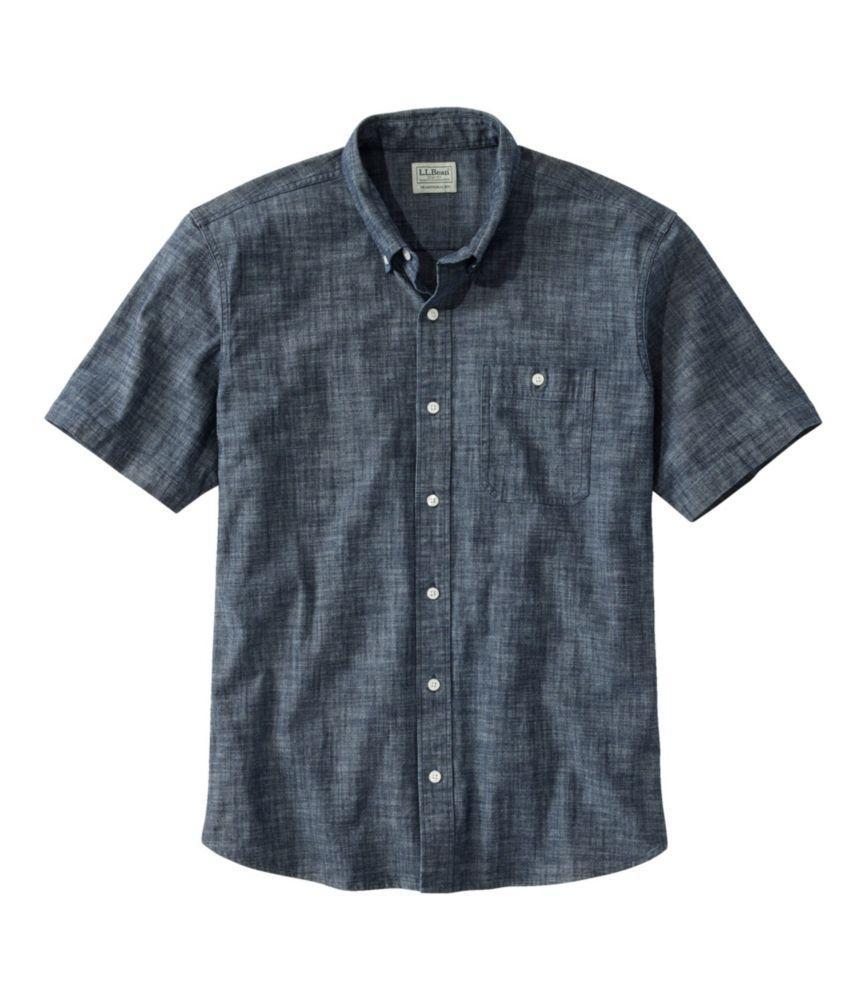 
                            Men's Comfort Stretch Chambray Shirt, Traditional Untucked Fit, Short-Sleeve
                         Product Image