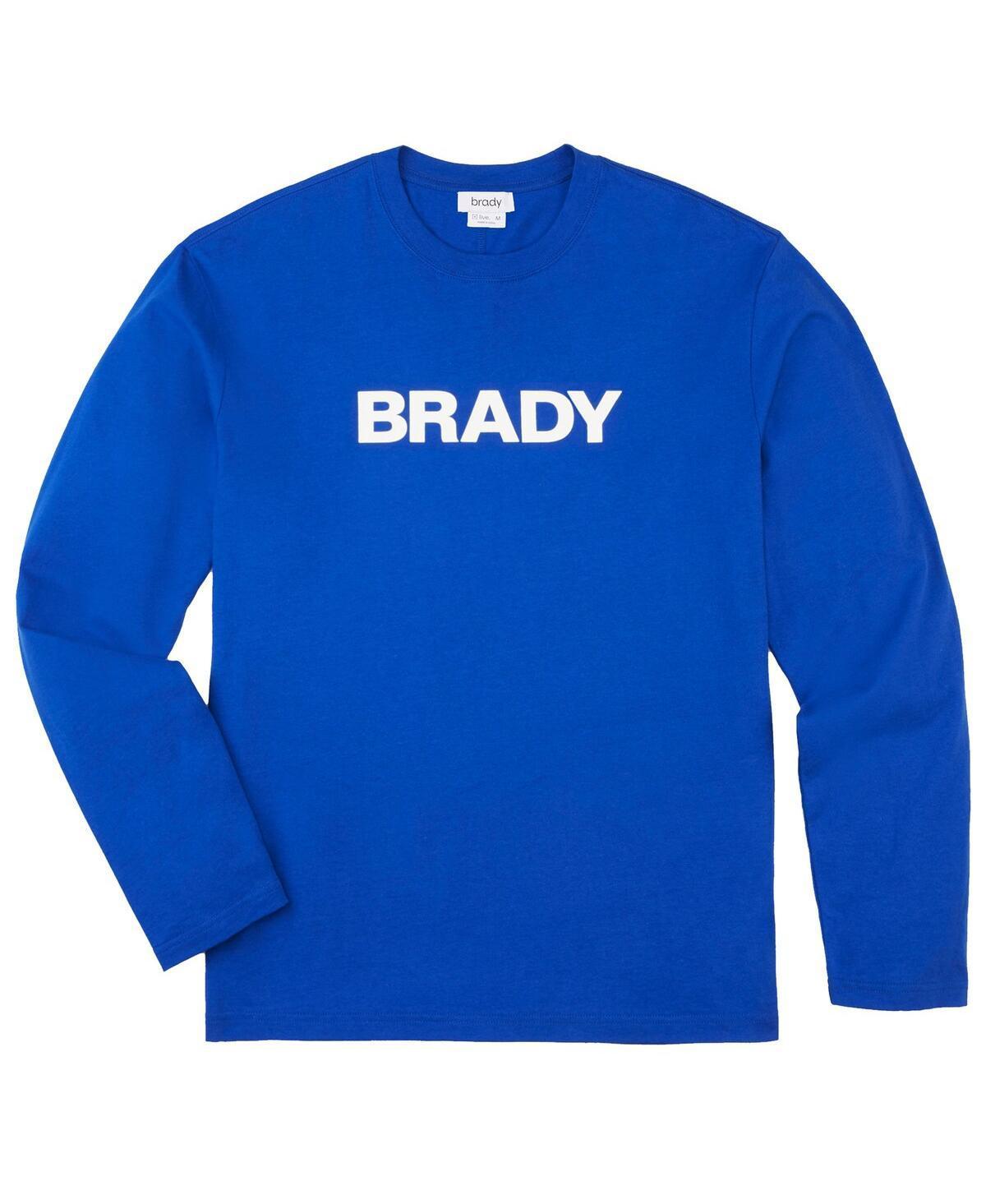 Mens Brady Brady Blue Wordmark Long Sleeve T-shirt Product Image