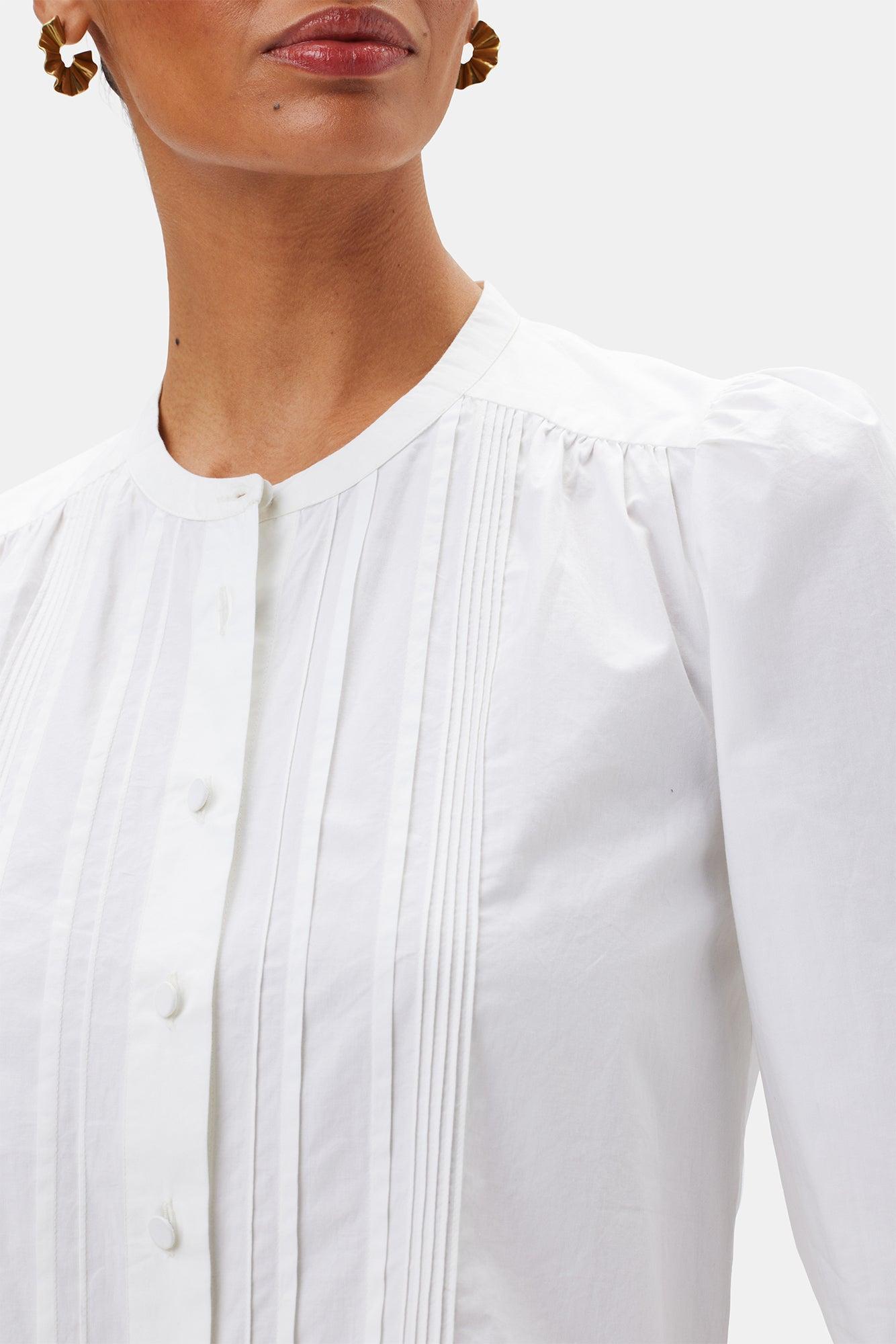 Charlotte Organic Cotton Poplin Blouse - White Product Image