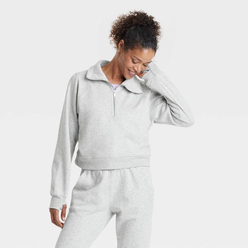 Womens Fleece Half Zip Pullover - All In Motion Heathered M Product Image