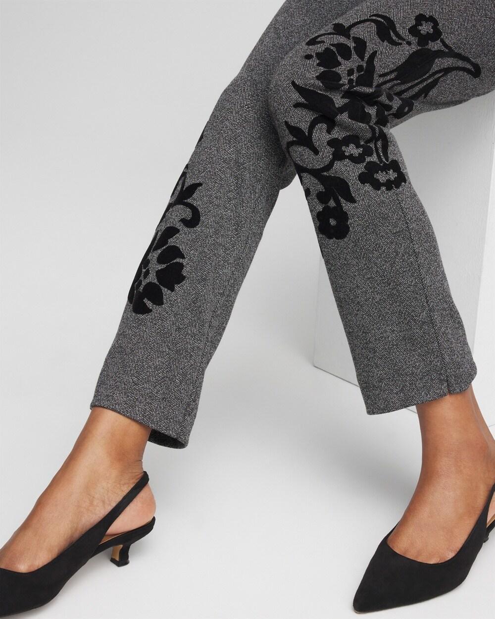 Women's Juliet Flocked Menswear Ankle Pants Product Image