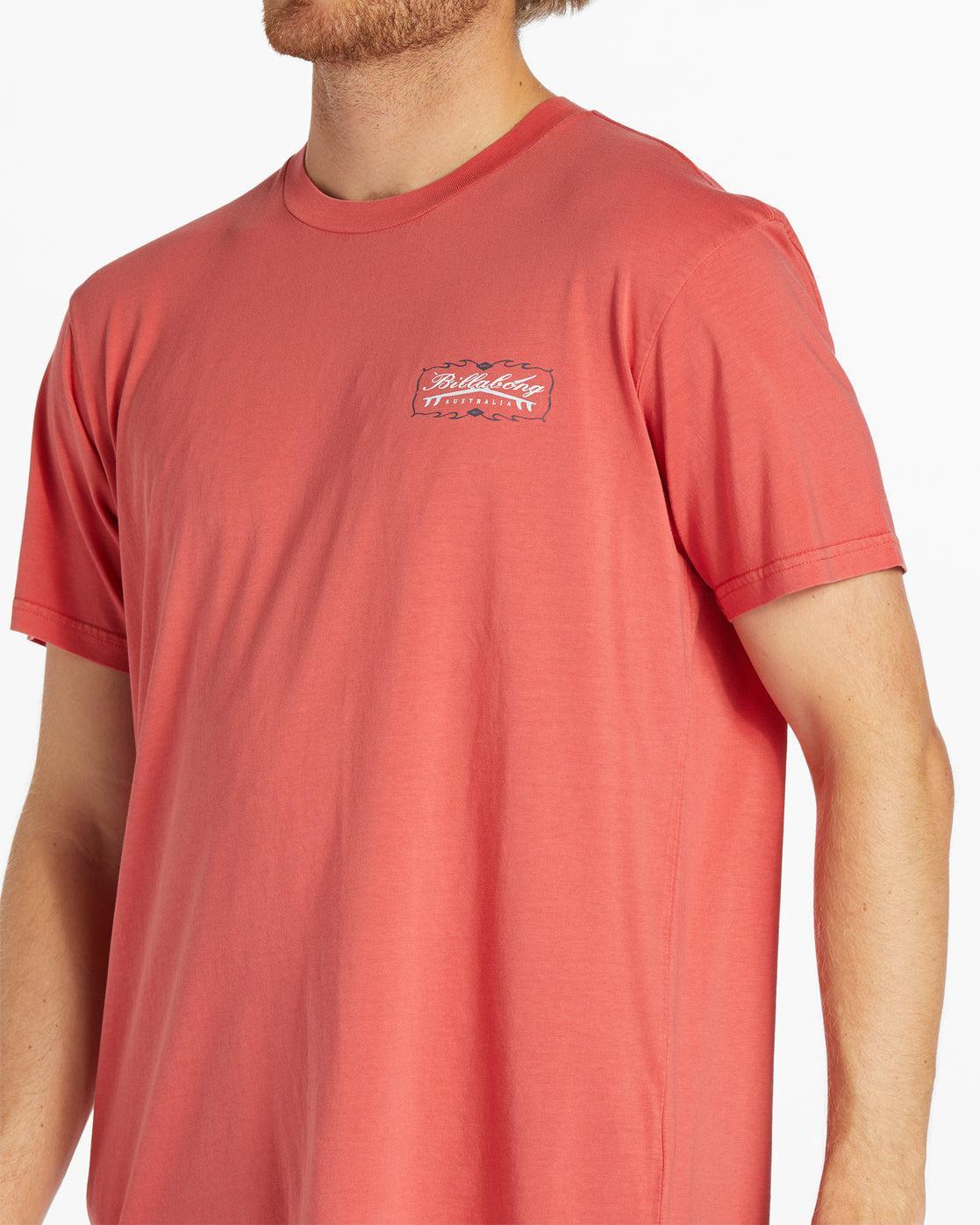 Crossboards Short Sleeve Wave Washed T-Shirt - Coral Male Product Image