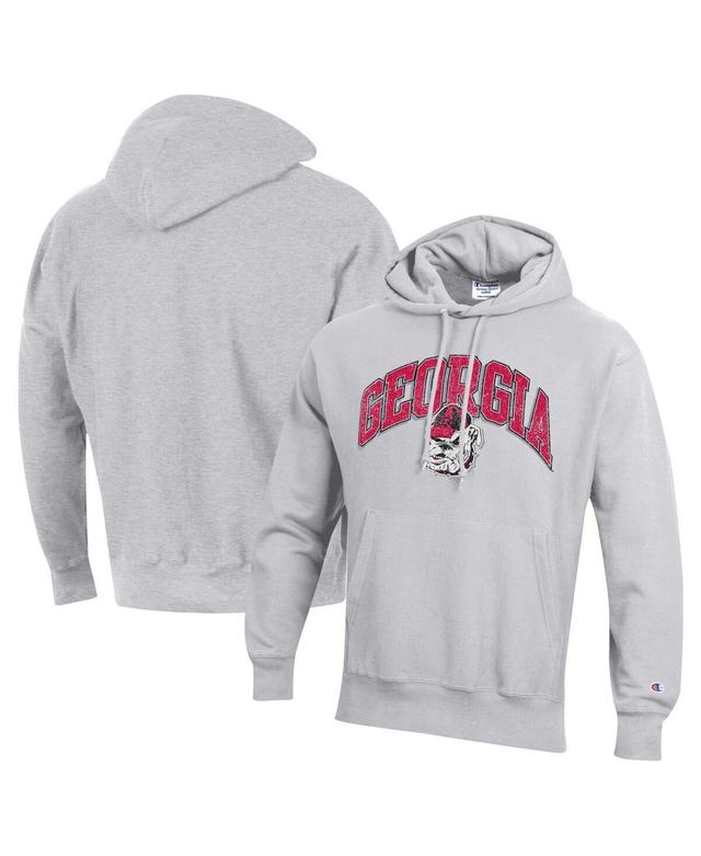 Mens Champion Heather Gray Georgia Bulldogs Vault Late Night Reverse Weave Pullover Hoodie Product Image