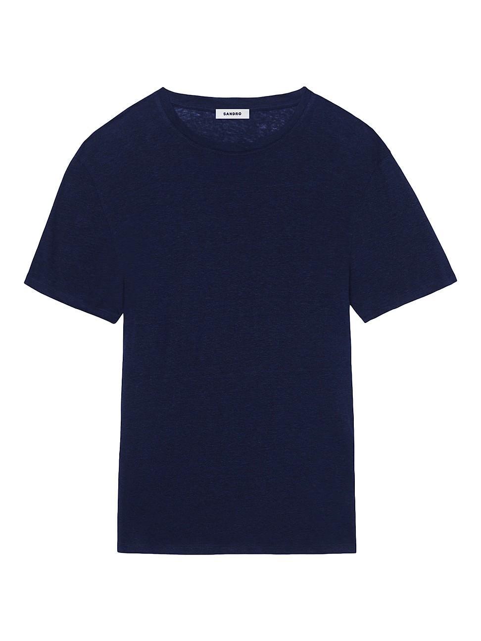 sandro Clash Linen Crewneck T-Shirt Product Image