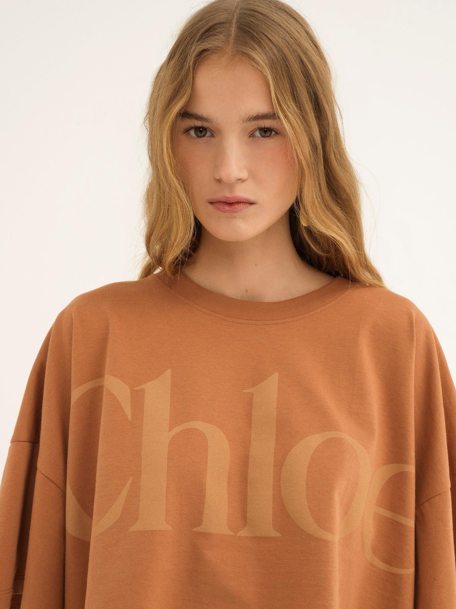 Cropped boxy logo T-shirt in cotton jersey Product Image