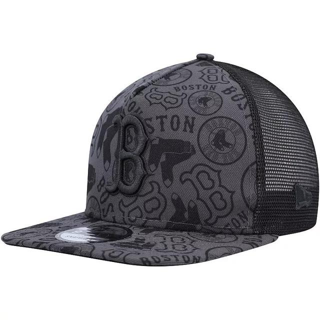 Mens New Era Boston Red Sox Repeat A-Frame 9FIFTY Trucker Snapback Hat Product Image