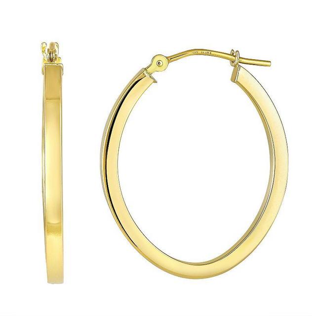 Forever 18K Oval Hoop Earrings, Womens, 18k Gold Product Image