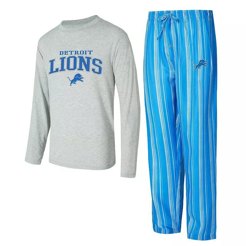 Mens Concepts Sport Detroit Lions Petition Long Sleeve T-Shirt & Pants Sleep Set Product Image