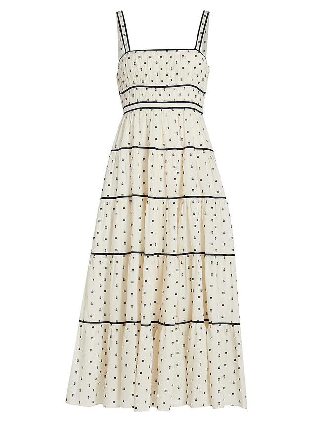 Womens Clemente Tiered A-Line Midi-Dress Product Image