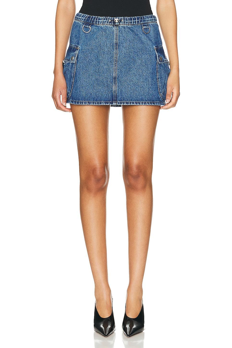 Coperni Cargo Mini Skirt in Blue Product Image