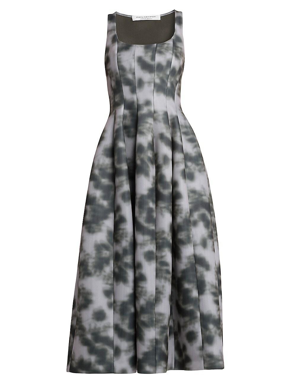 Womens Printed Scuba Midi-Dress Product Image