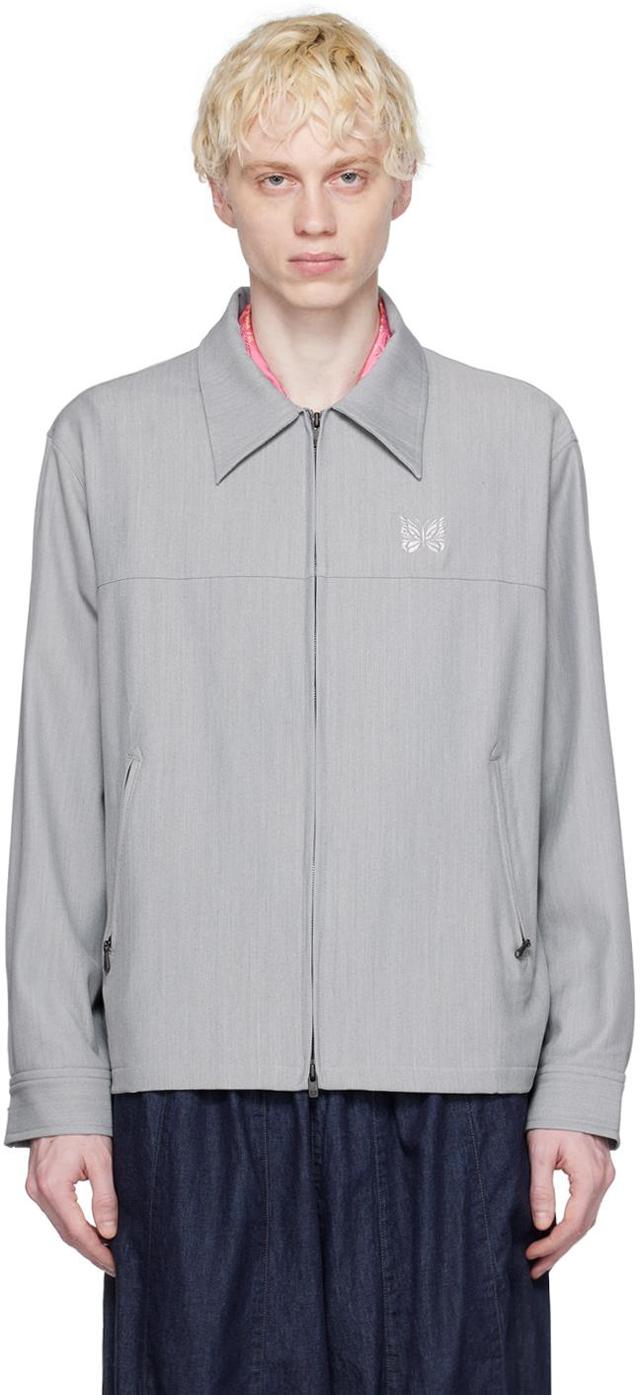 Gray Embroidered Jacket Product Image