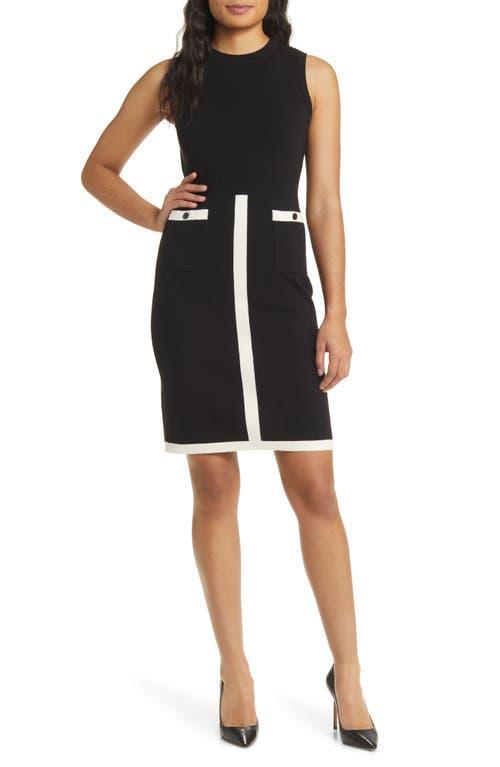 Anne Klein Contrast Trim Sleeveless Sweater Dress Product Image