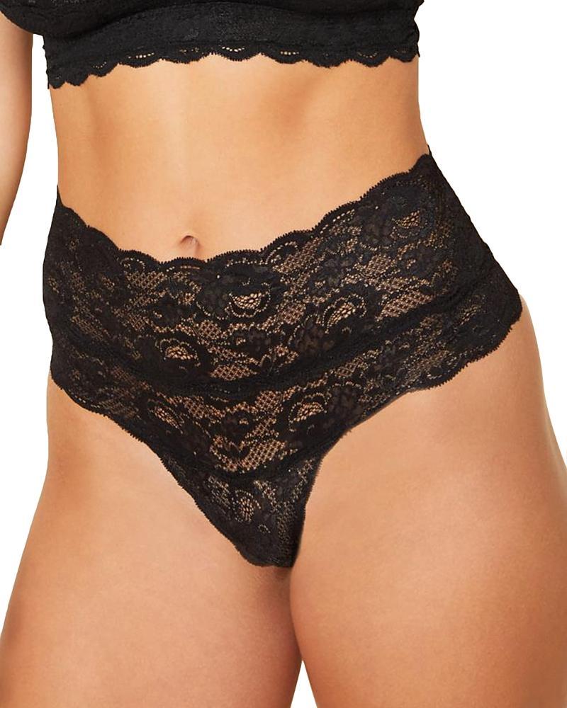 Womens High-Waisted Lace Thong Product Image