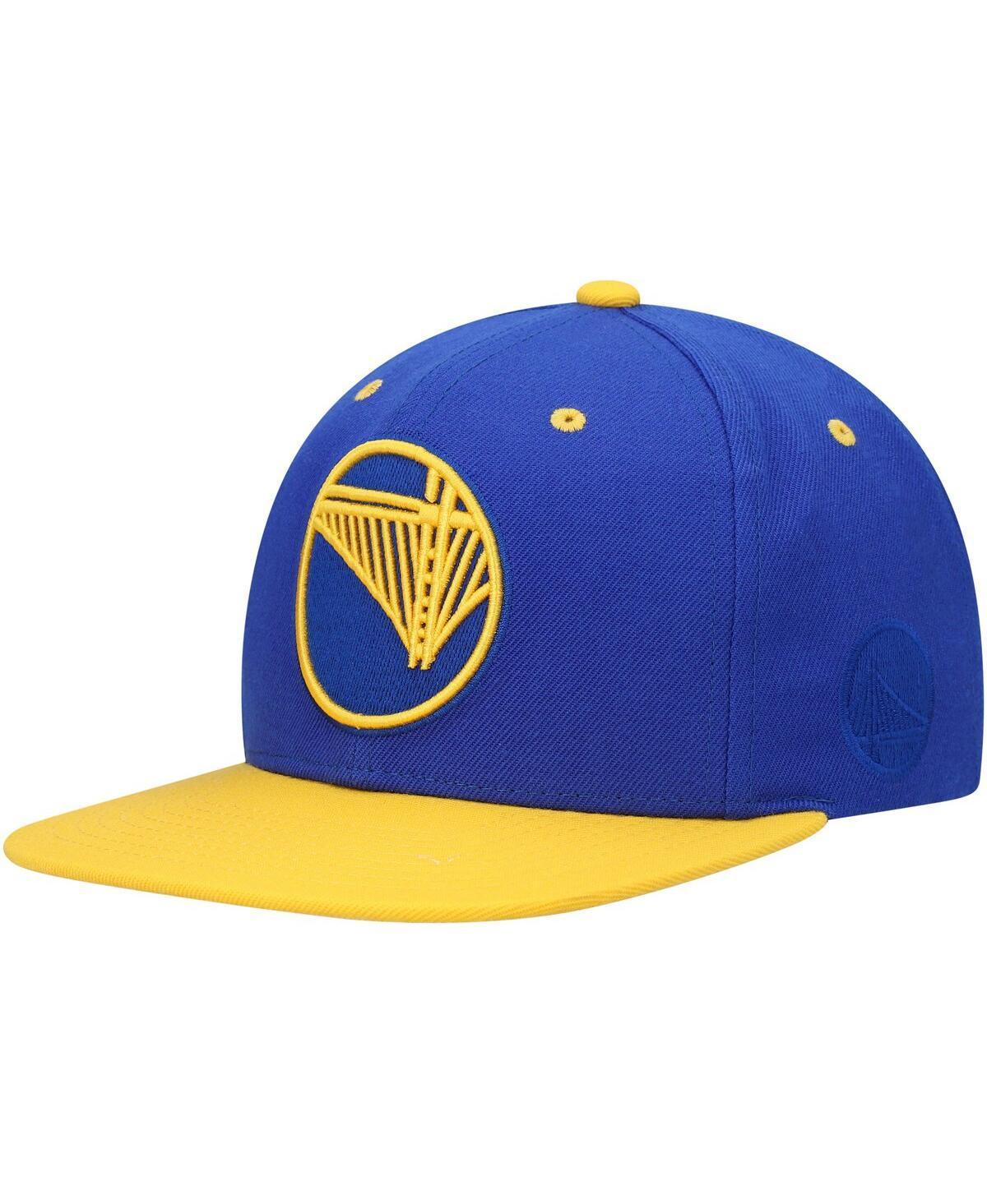 Mens Royal and Gold Golden State Warriors Upside Down Snapback Hat - Royal Product Image