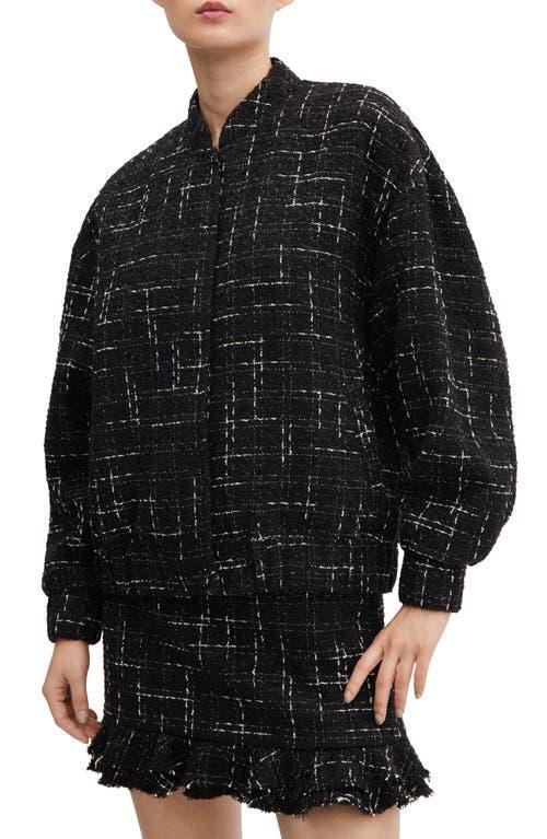 MANGO Tweed Bomber Jacket Product Image