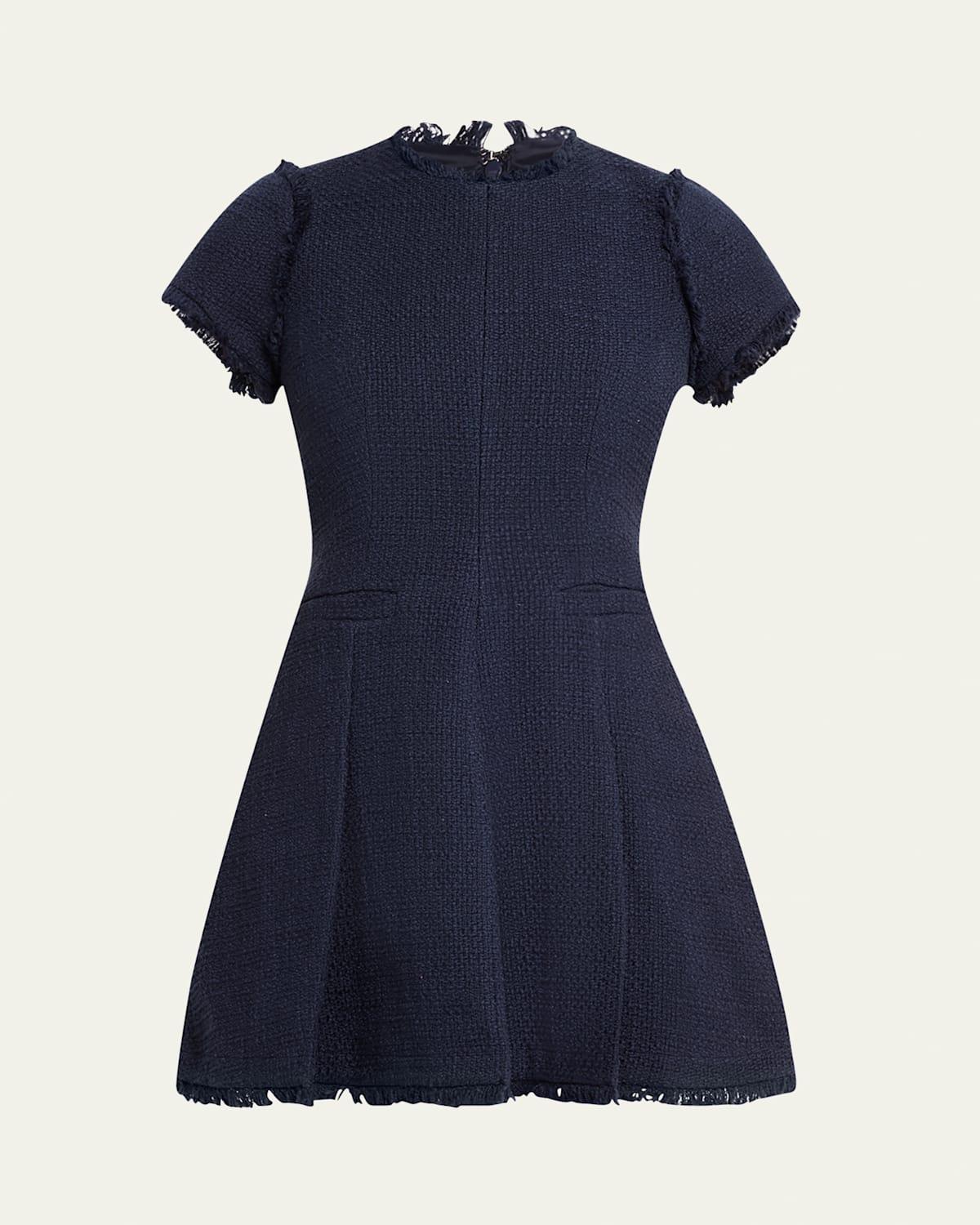 Nova Cotton Boucle Pleated Mini Dress Product Image