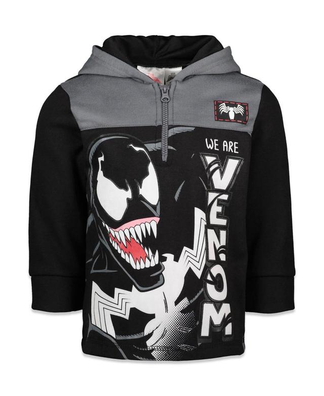 Marvel Boys Spider-Man Spider-Verse Avengers Hulk Black Panther Miles Morales Fleece Half Zip Hoodie to Product Image