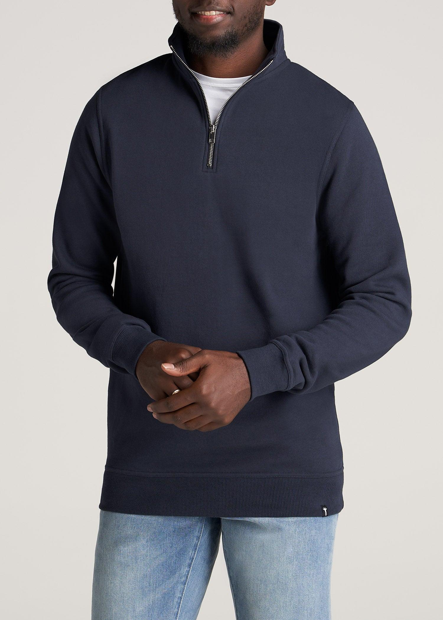 Wearever Fleece Quarter-Zip Tall Men's Sweatshirt in Navy Product Image