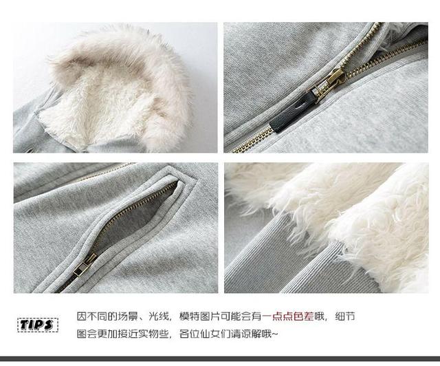 Asymmetrical Faux Fur-Collar Hooded Jacket Product Image