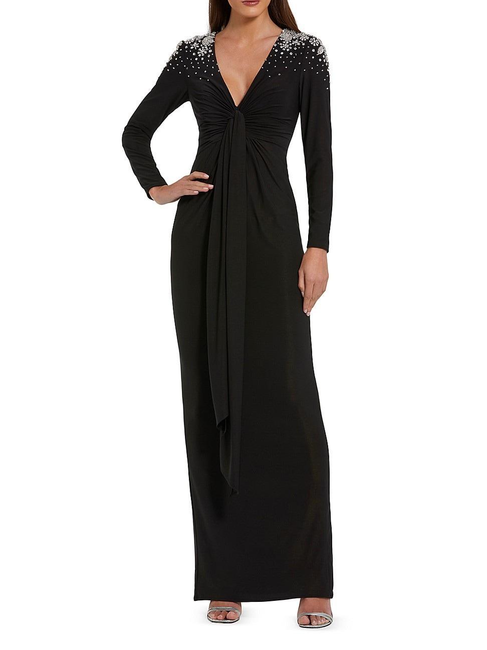 Womens Jersey Embellished Knot Slip Gown Product Image