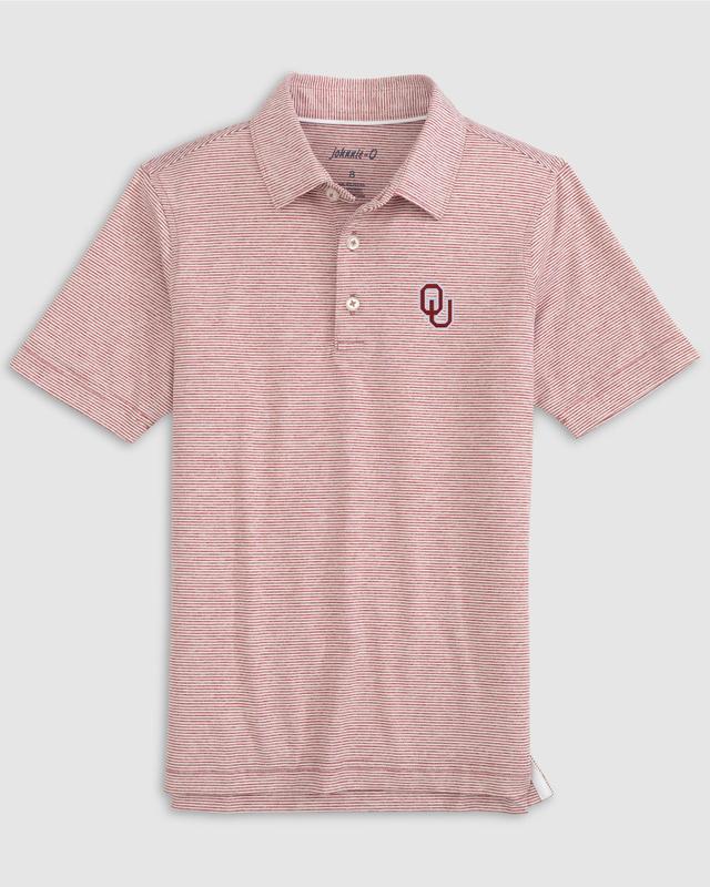 johnnie-O Indiana University Lyndonn Jr. Striped Jersey Performance Polo - Script Logo Product Image