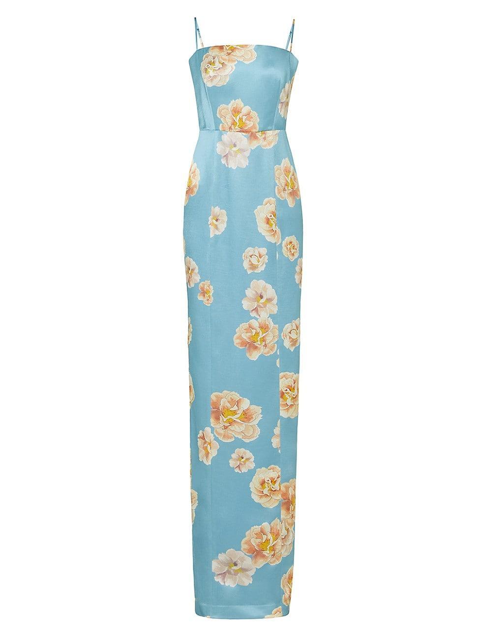 Womens Sofia Satin Floral Maxi Dress Product Image