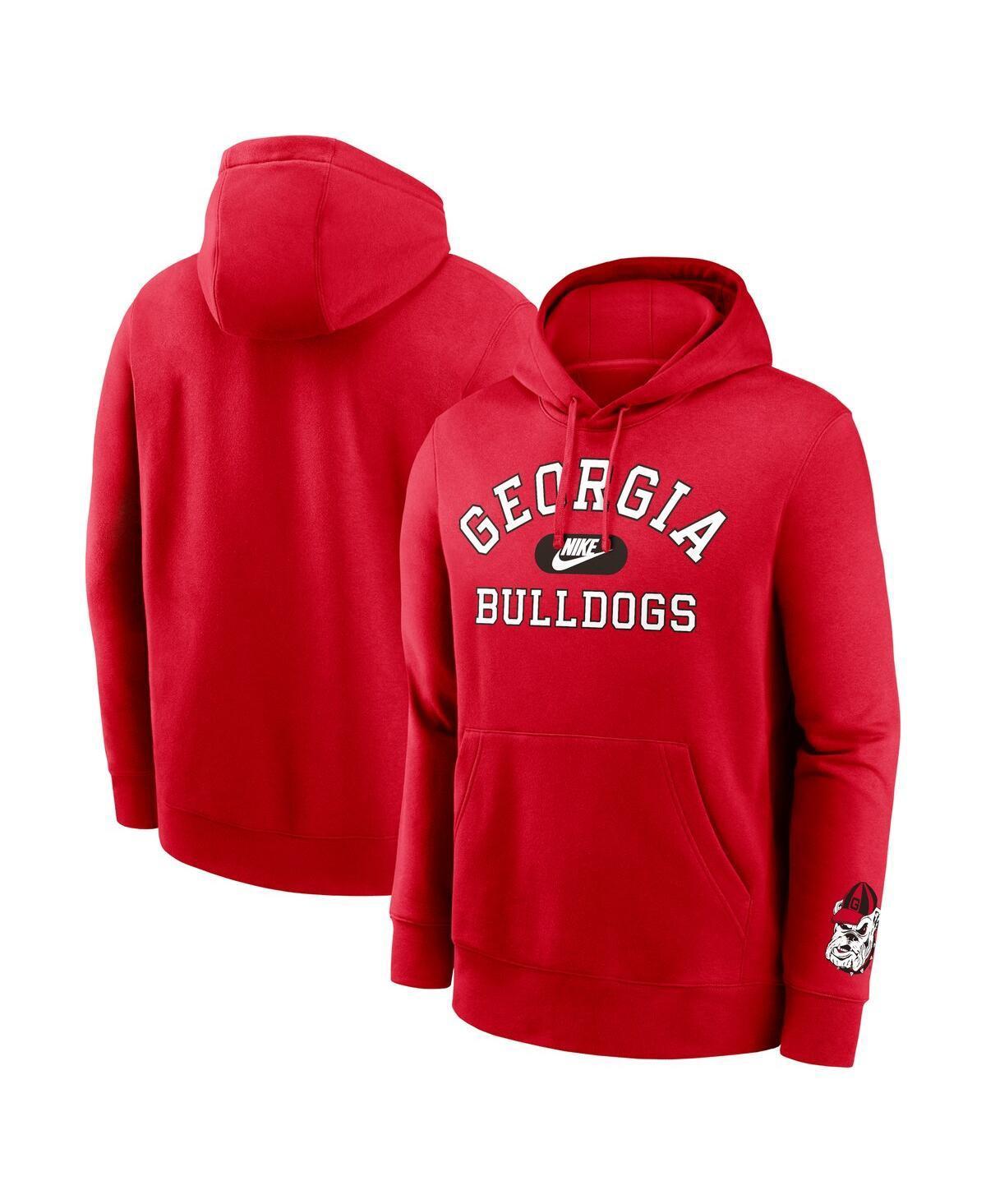 Nike Mens Red Georgia Bulldogs Legacy Foundational Two-Hit Club Performance Pullover Hoodie Product Image