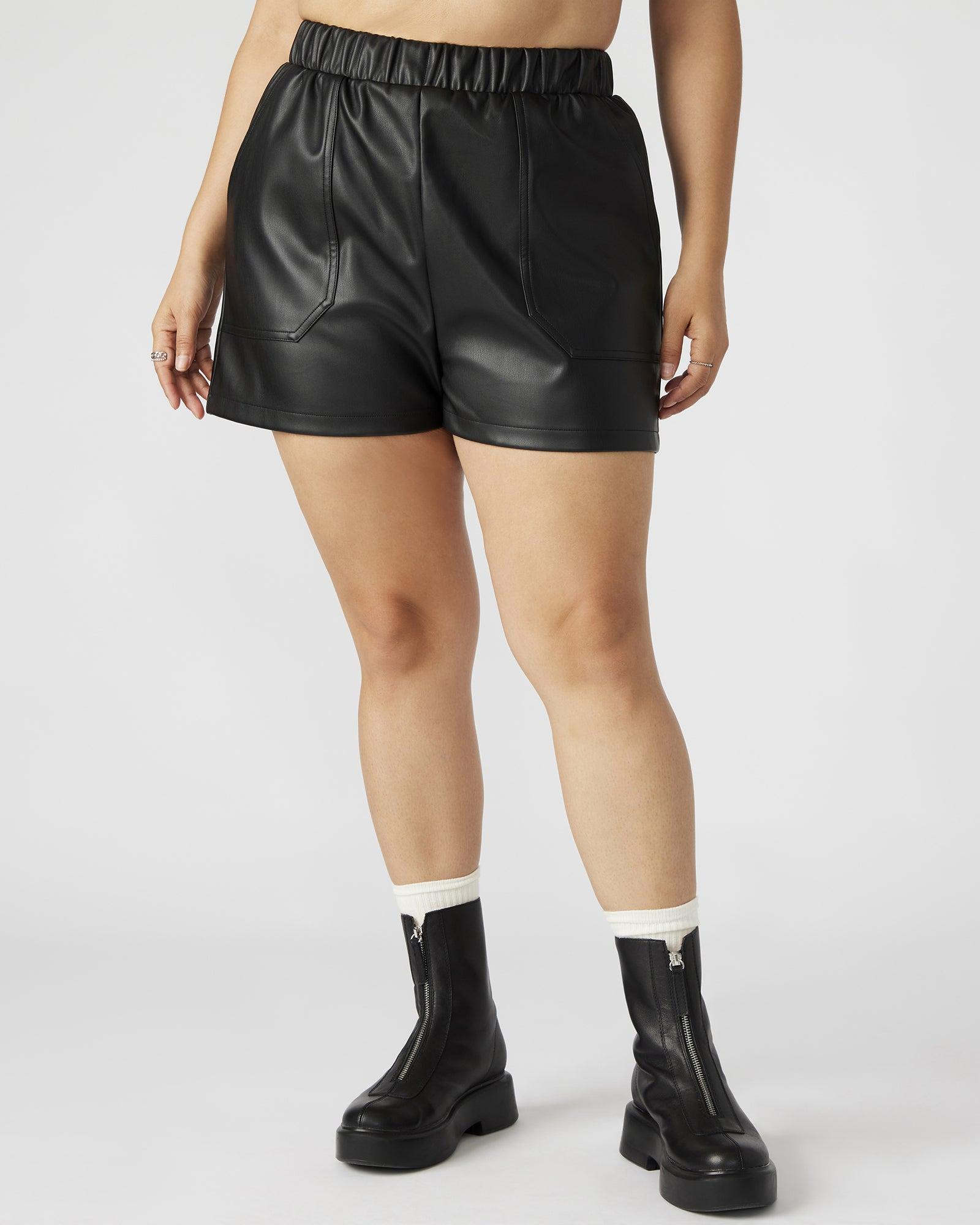 FAUX THE RECORD SHORT BLACK Female Product Image