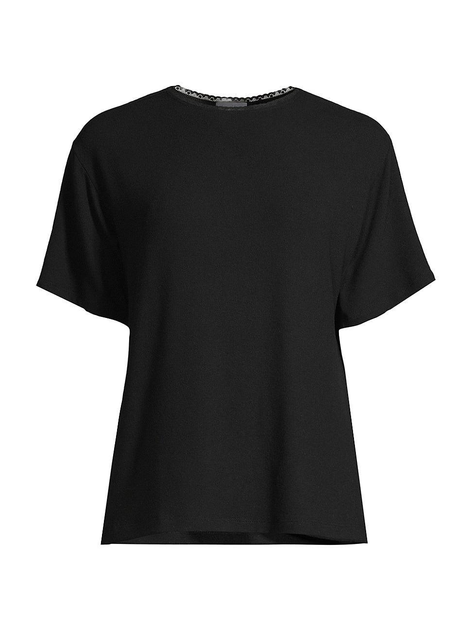 Womens Esme Boxy Lace-Trim T-Shirt Product Image