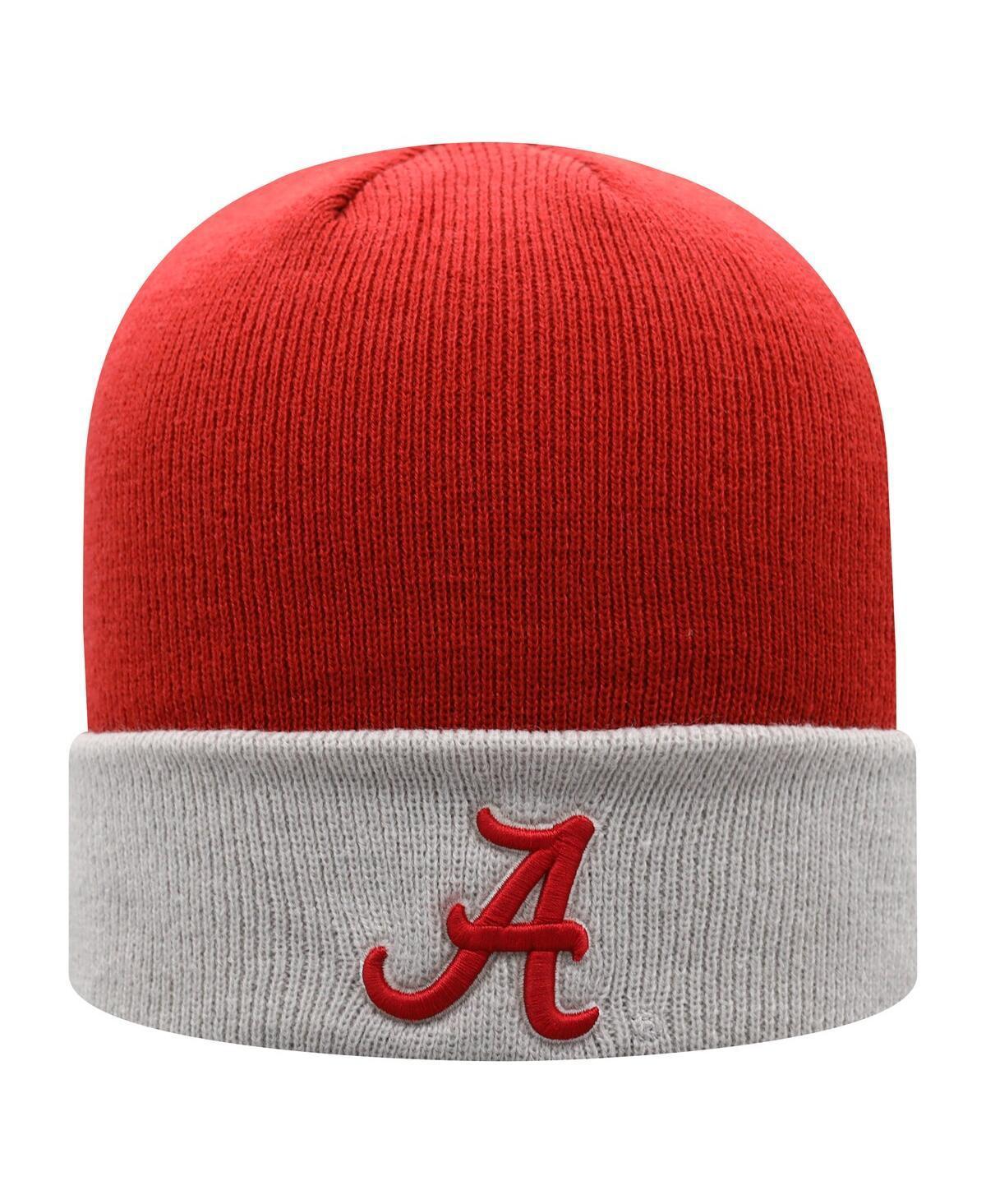 Mens Top of the World Crimson/Gray Alabama Crimson Tide Core 2-Tone Cuffed Knit Hat Product Image