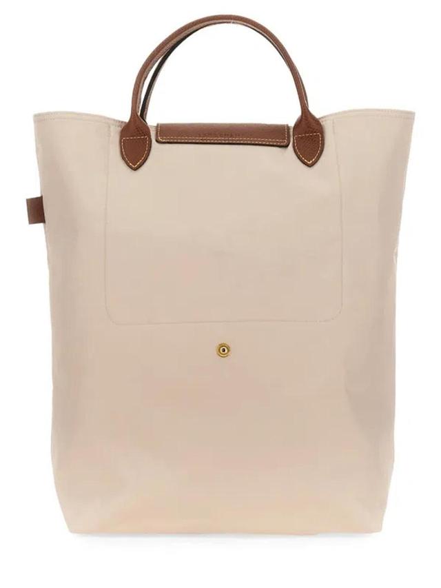 LONGCHAMP Le Pliage Medium Canvas Tote In Beige Product Image