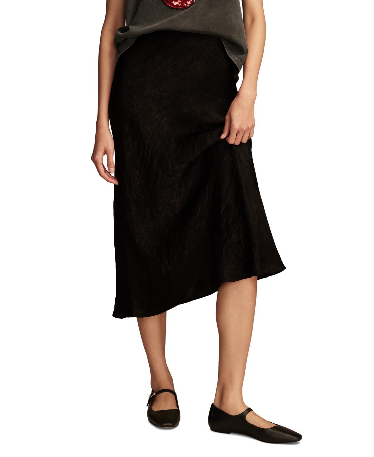 Lucky Brand Womens Satin Silky Midi Slip Skirt Product Image