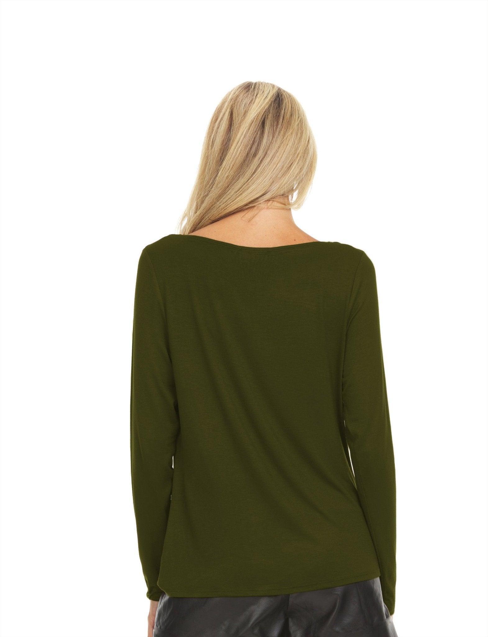 Long Sleeve Top With Ballet Neckline Product Image