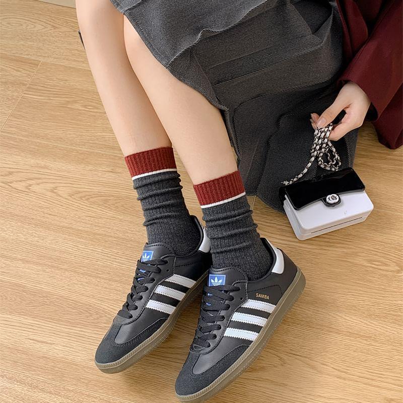 Color Block Short Socks Product Image