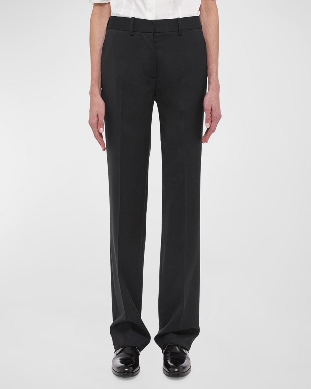 Womens Wool Straight-Leg Pants Product Image