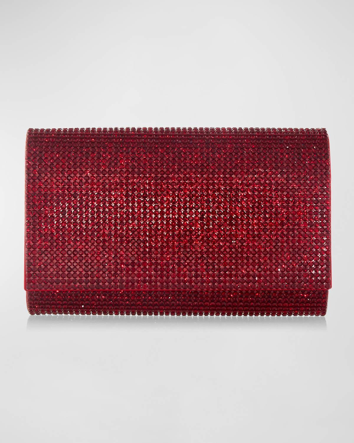 Womens Fizzy Crystal-Embellished Satin Clutch Product Image