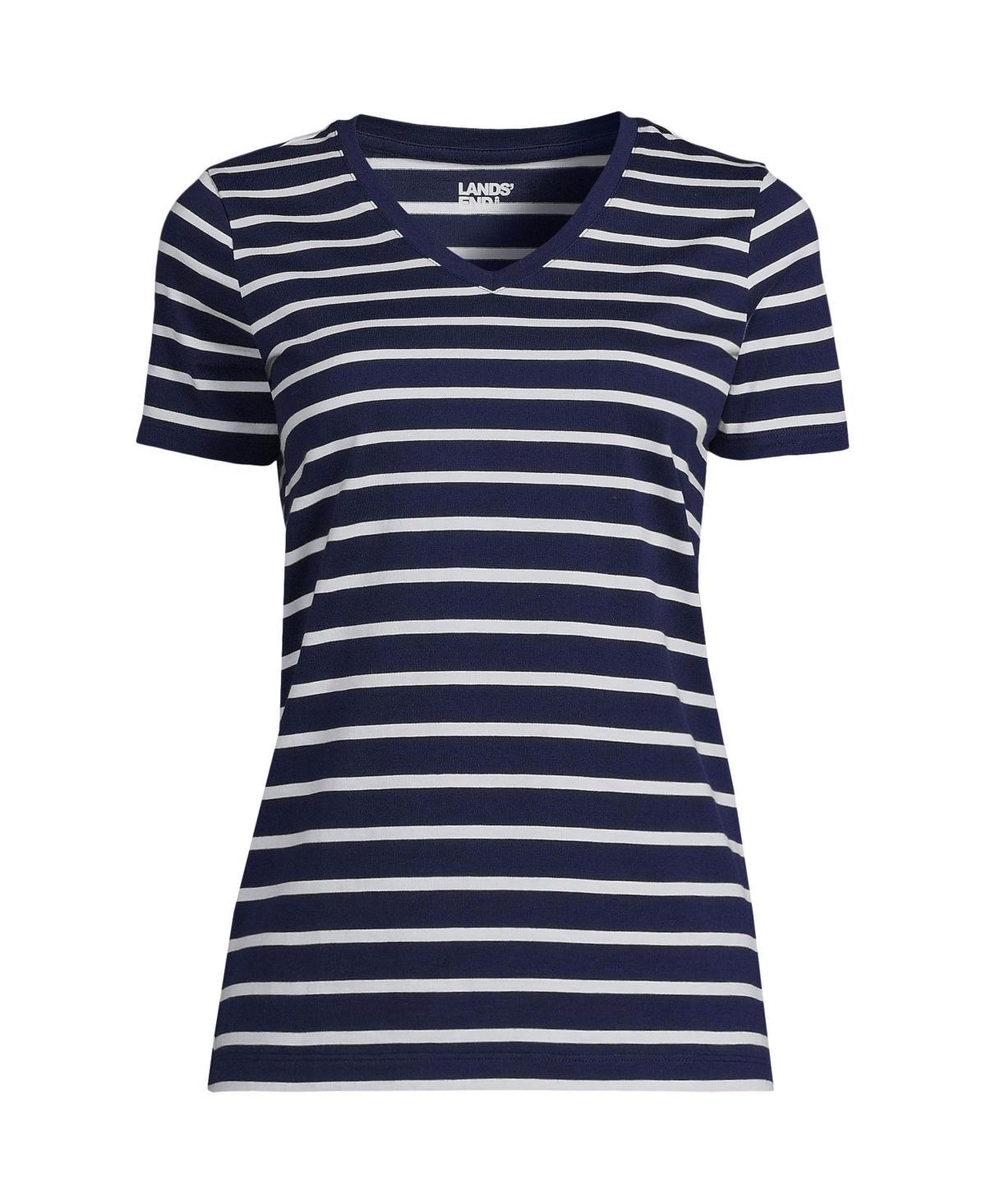 Lands End Womens Relaxed Supima Cotton Short Sleeve V-Neck T-Shirt Product Image