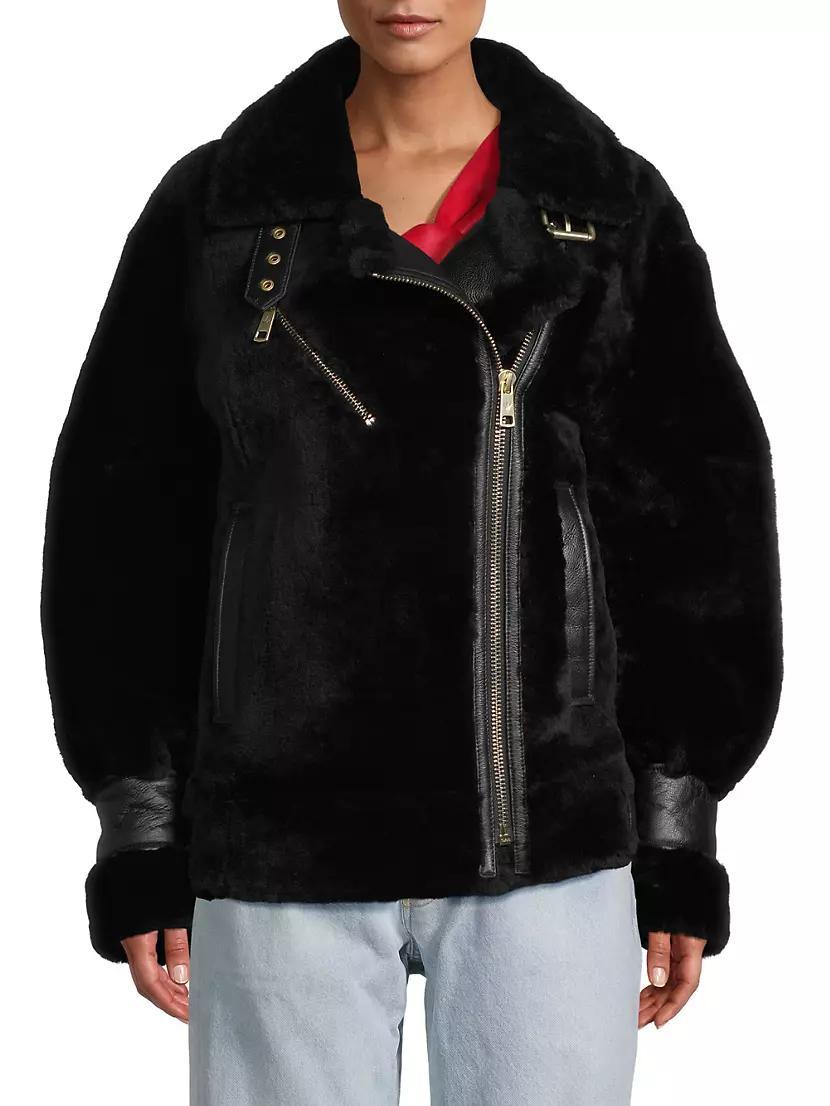 Grand Dyed Shearling & Leather Coat Product Image